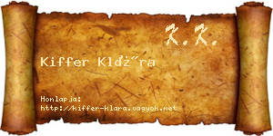 Kiffer Klára névjegykártya