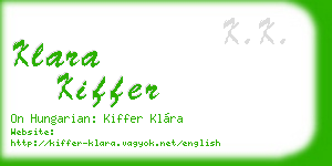 klara kiffer business card
