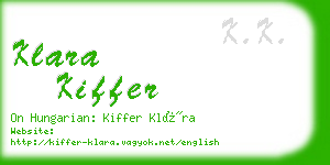 klara kiffer business card